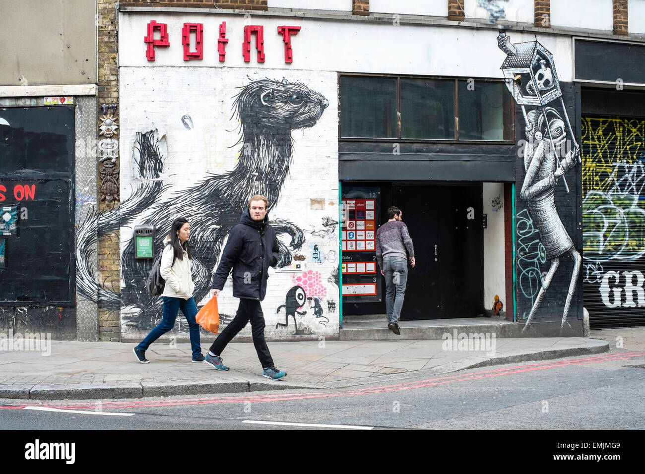 Old Street, Graffiti, Londres, Royaume-Uni Banque D'Images