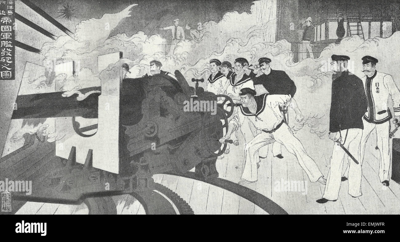 Sur scène homme japonais de la guerre, 1800 Banque D'Images