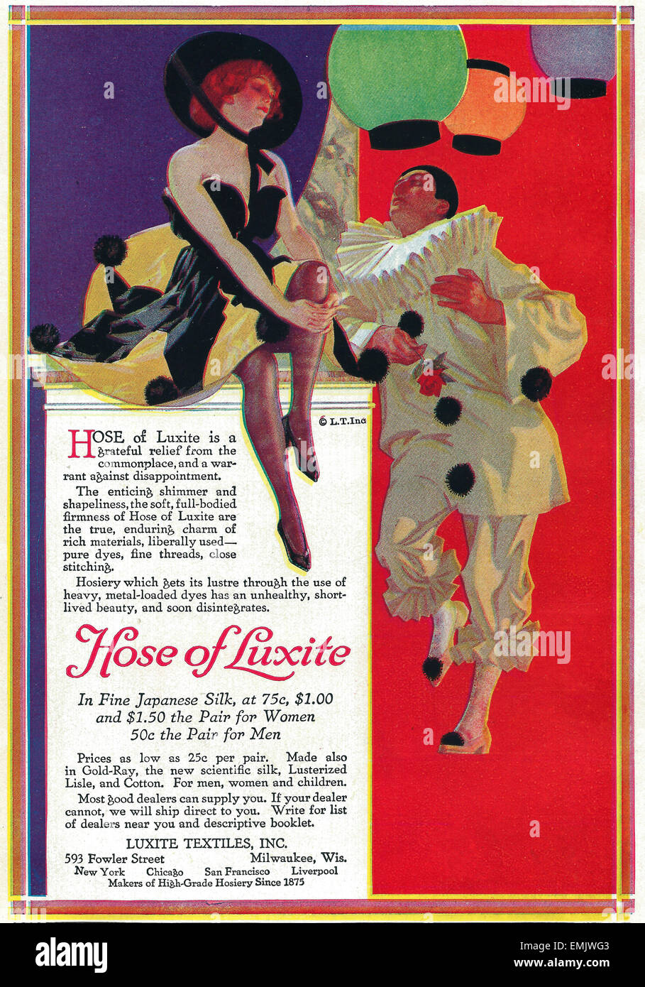 Luxite de flexible - 1916 Publicité Magazine Banque D'Images