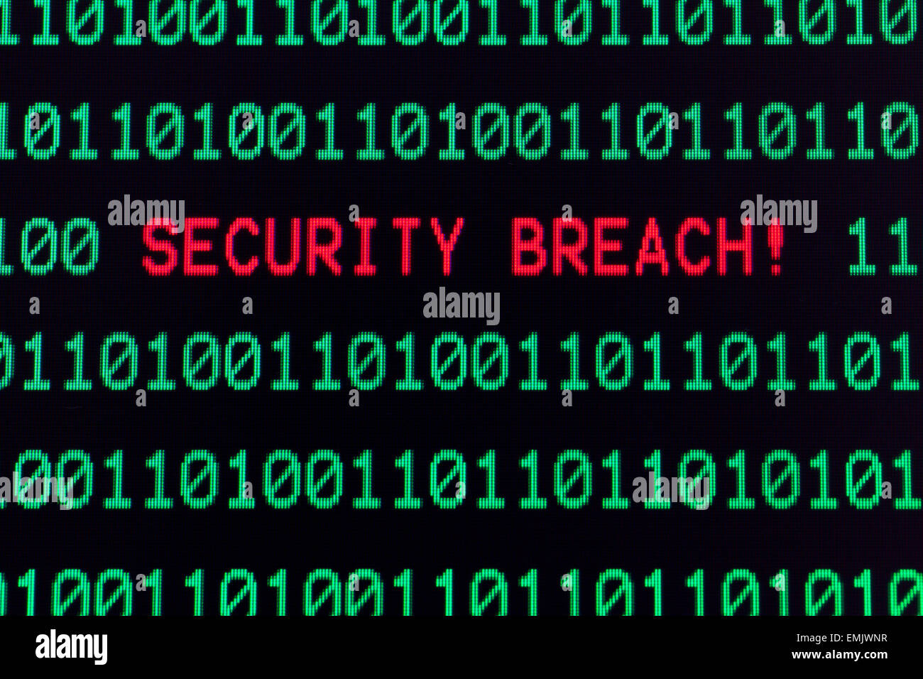 Message de violation de la sécurité sur l'écran de l'ordinateur Banque D'Images