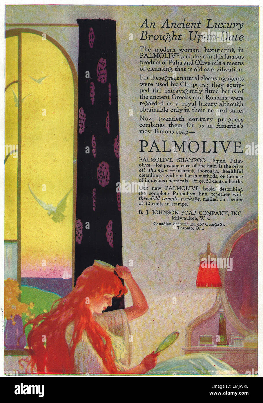 Palmolive annonce, vers 1916 Banque D'Images