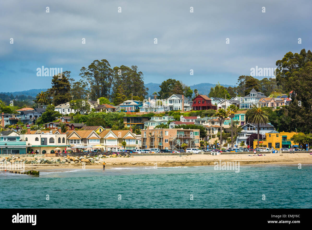 Vue de la plage à Capitola, en Californie. Banque D'Images