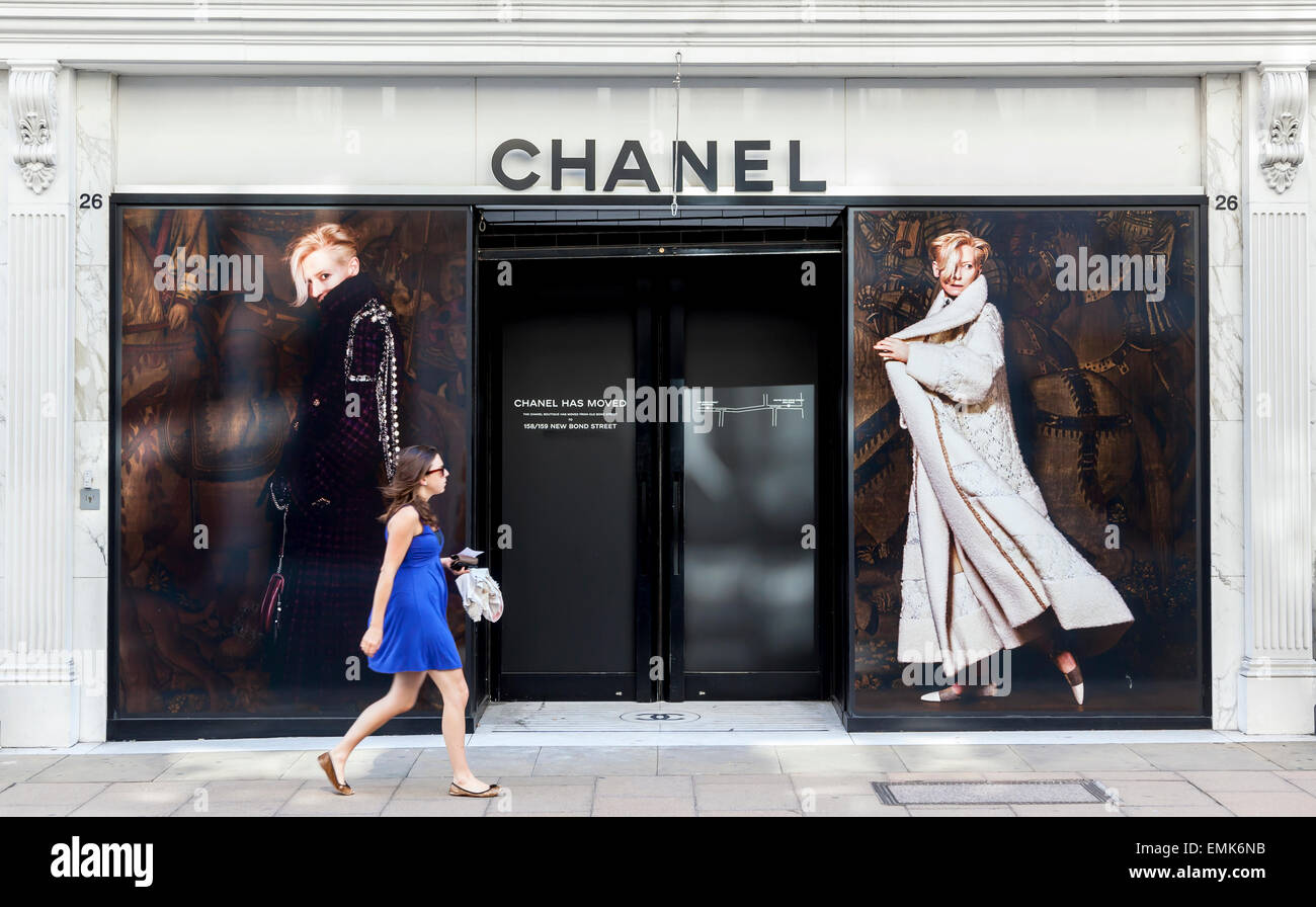 Magasin de l'entreprise de mode Chanel, Londres, Angleterre, Royaume-Uni Banque D'Images