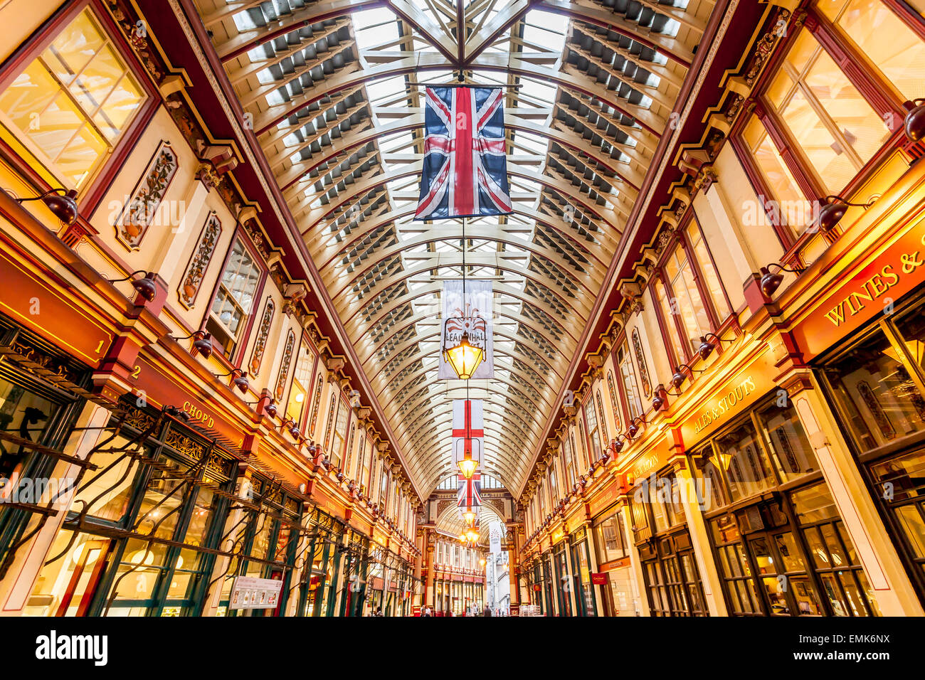 Leadenhall Market shopping arcade, Londres, Angleterre, Royaume-Uni Banque D'Images