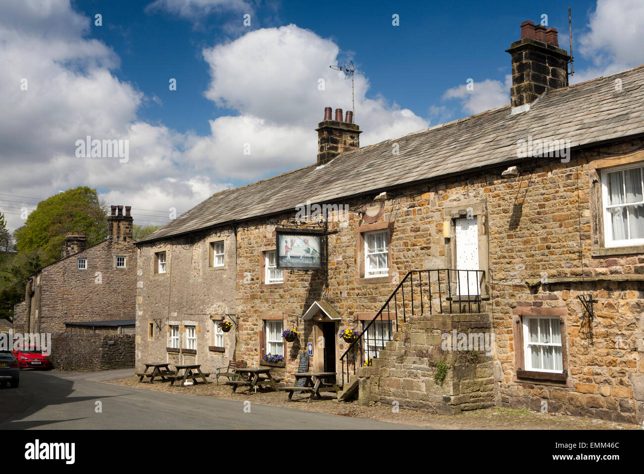 Royaume-uni, Angleterre, dans le Lancashire, Slaidburn, Hark de Bounty Pub, dans le passé, comme dog Inn a servi de tribunal local Banque D'Images