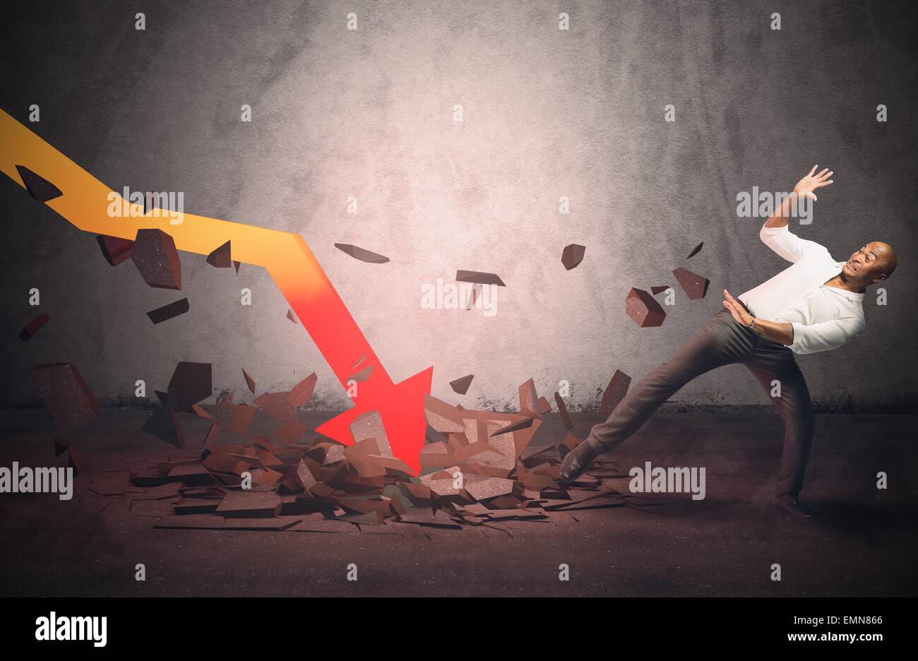 Stats effondrement soudain Banque D'Images
