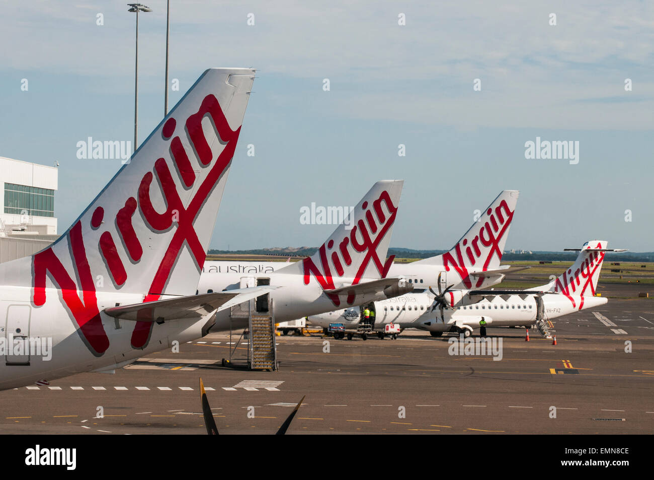 Virgin Australia avion sur le tarmac de l'aéroport de Melbourne Banque D'Images