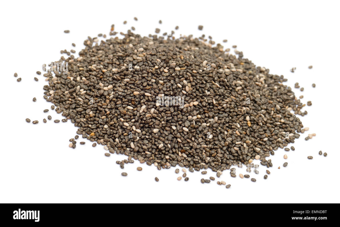 Les graines de Chia isolés de pieux Banque D'Images