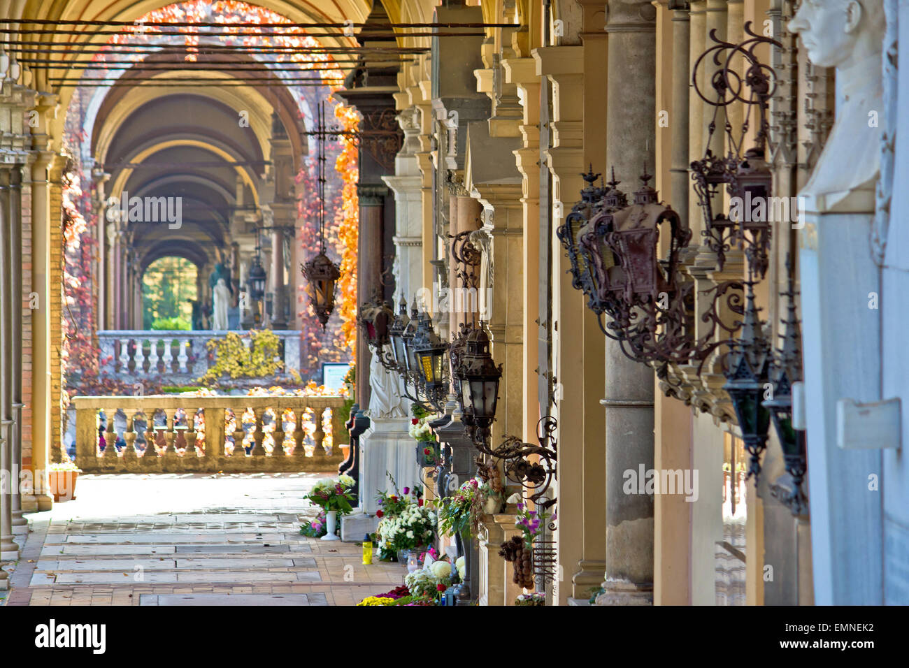 Zagreb mirogoj cemetary arcades vue, capitale de la Croatie Banque D'Images