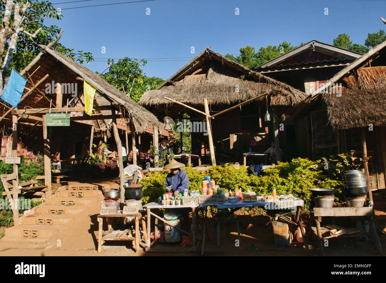 Ruk Thai village de Shan/culture thaïe à Pang Oung Lake à la frontière birmane, un projet par Pang Tong Projet Royal, Thaïlande Banque D'Images