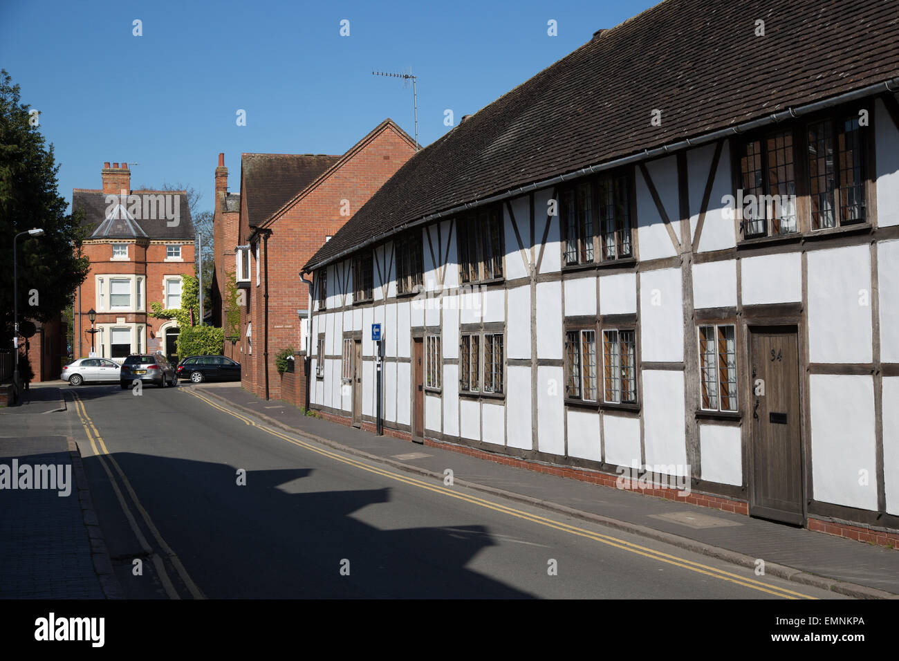 Scènederue typique à Stratford upon Avon, Warwickshire Banque D'Images