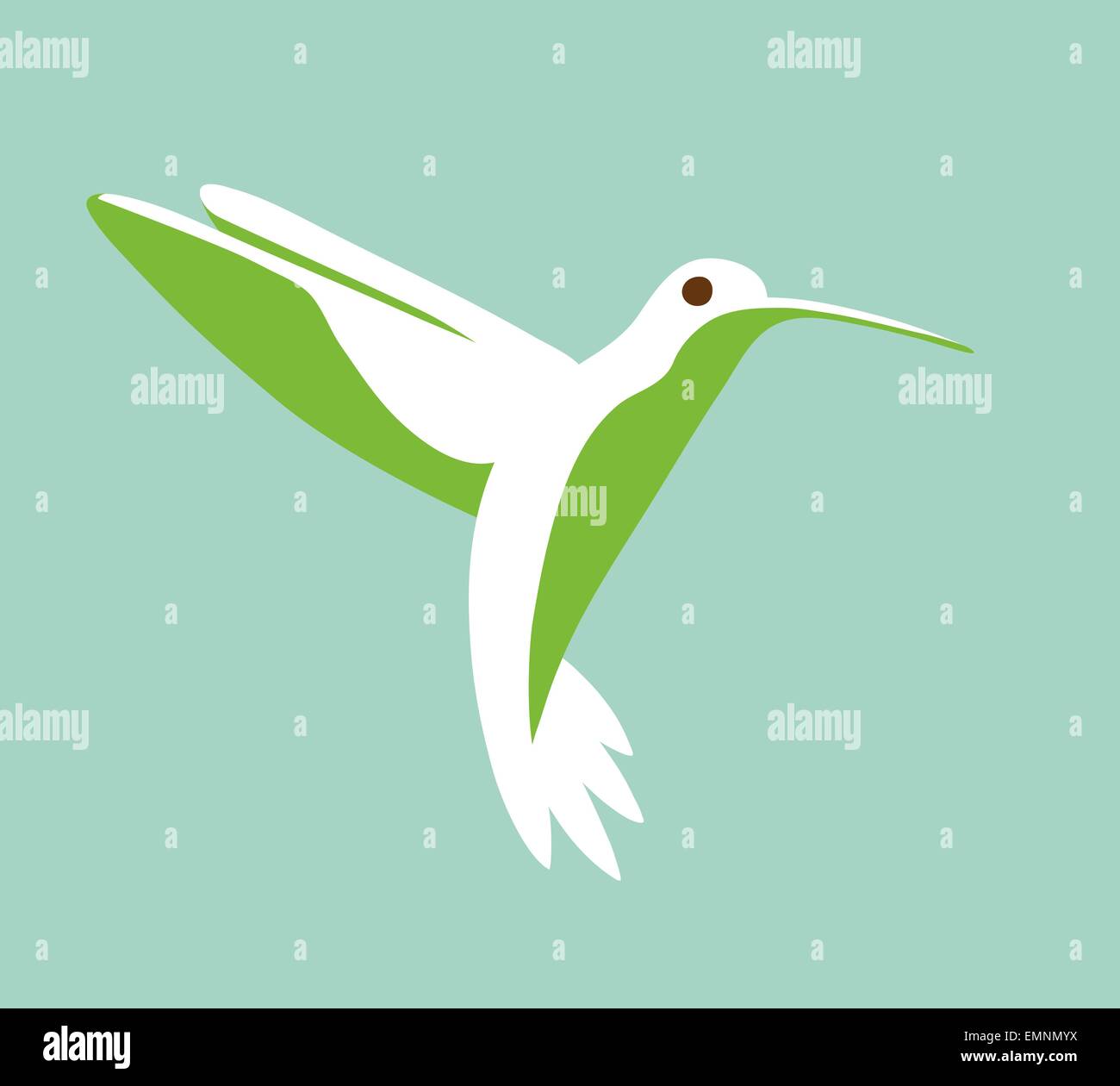 Symbole graphique simpliste stylisé Hummingbird Illustration de Vecteur