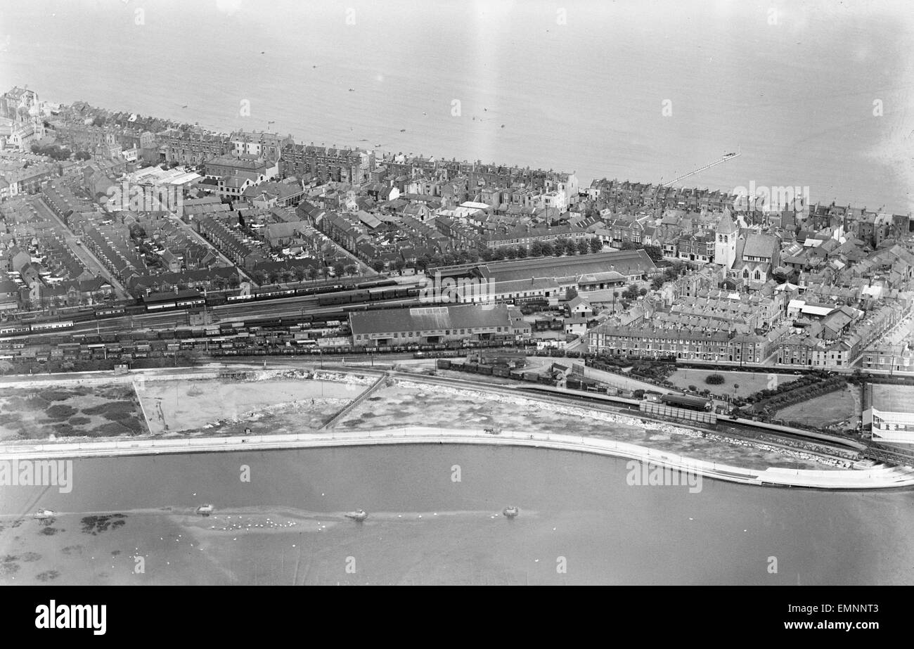 Vue aérienne de Weymouth. Banque D'Images