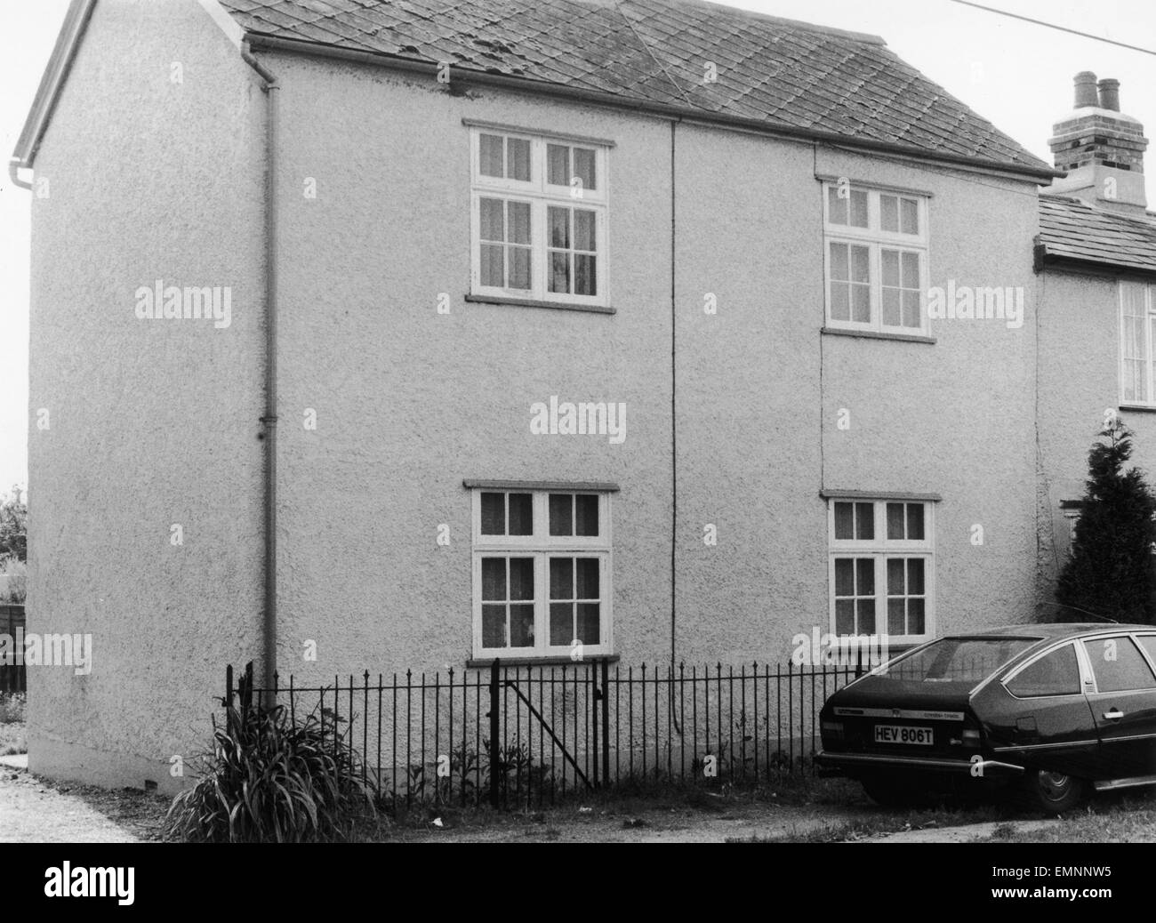 No 9, rue tête Little Totham, Nr Malden Essex où Jeremy Bamber a vécu. Bamber a été accusé et reconnu coupable du meurtre de ses parents adoptifs, sa sœur Shelia et de ses six ans des jumeaux à la maison familiale de Maison Blanche ferme dans le village de Tolleshunt D'arcy l'Essex. 12 Septembre 1985 85 4887 Banque D'Images