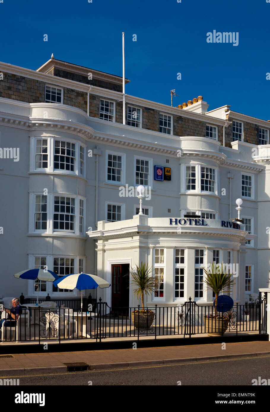 Regency façade de l'Hôtel Riviera sur l'Esplanade à Sidmouth une station balnéaire dans le sud du Devon England UK Banque D'Images