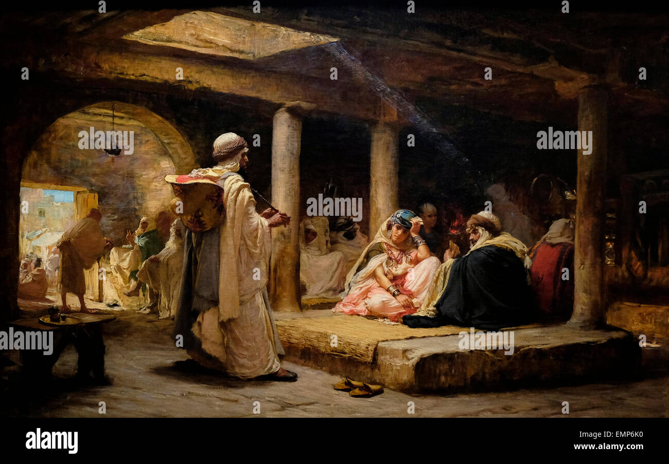 Café à Biskra, Algérie 1884 Frederick Arthur Bridgman Banque D'Images