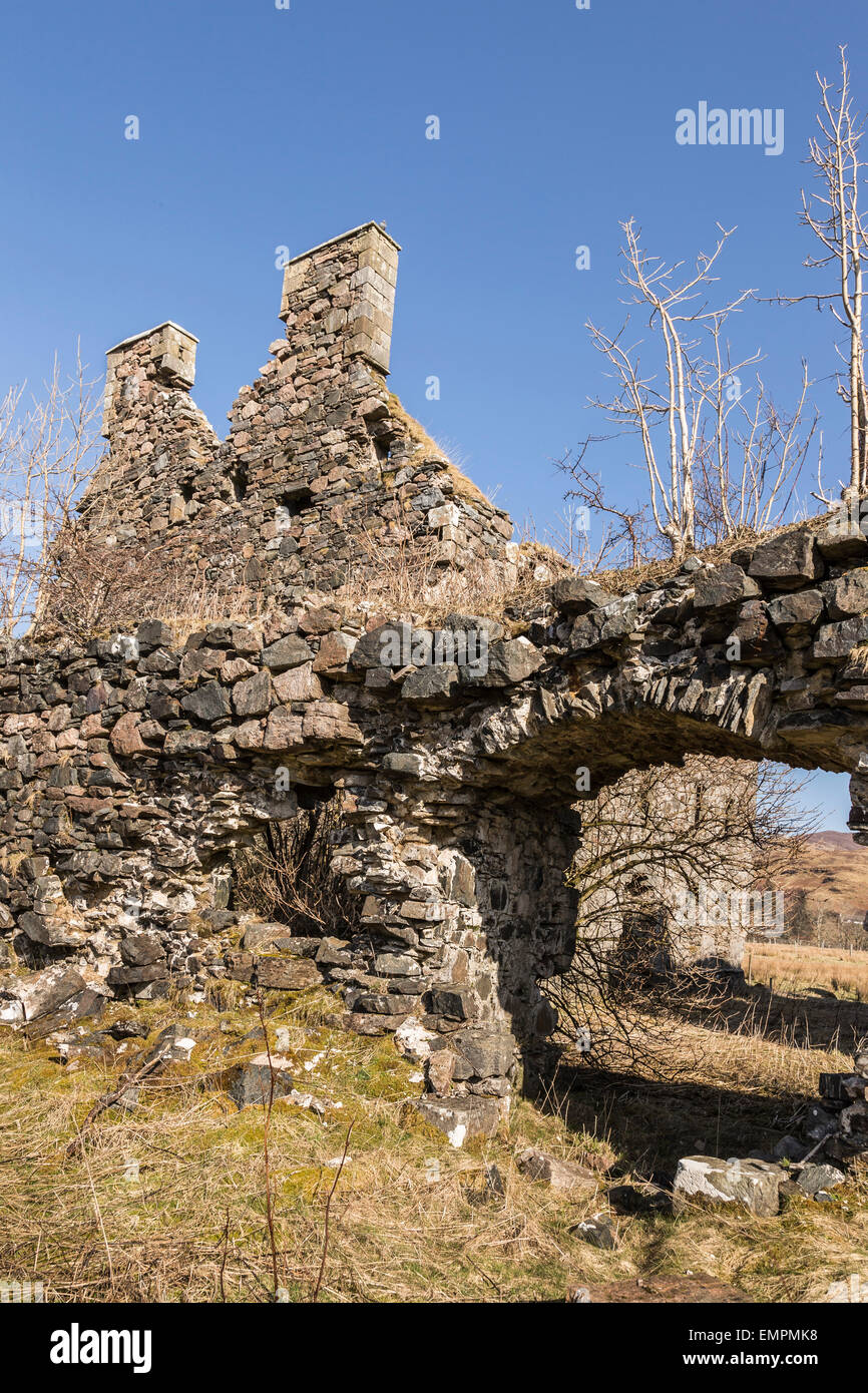 Ruine historique de Bernera Barracks à Glenelg en Ecosse. Banque D'Images