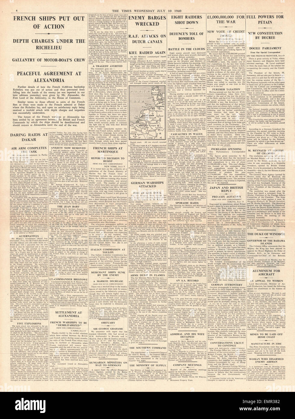 1940 page 4 la fois Marine française hors de combat Banque D'Images