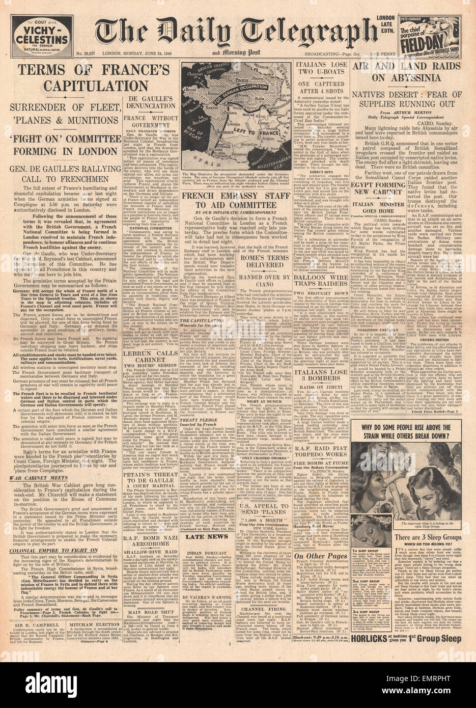 Daily telegraph june 1940 Banque de photographies et d’images à haute ...
