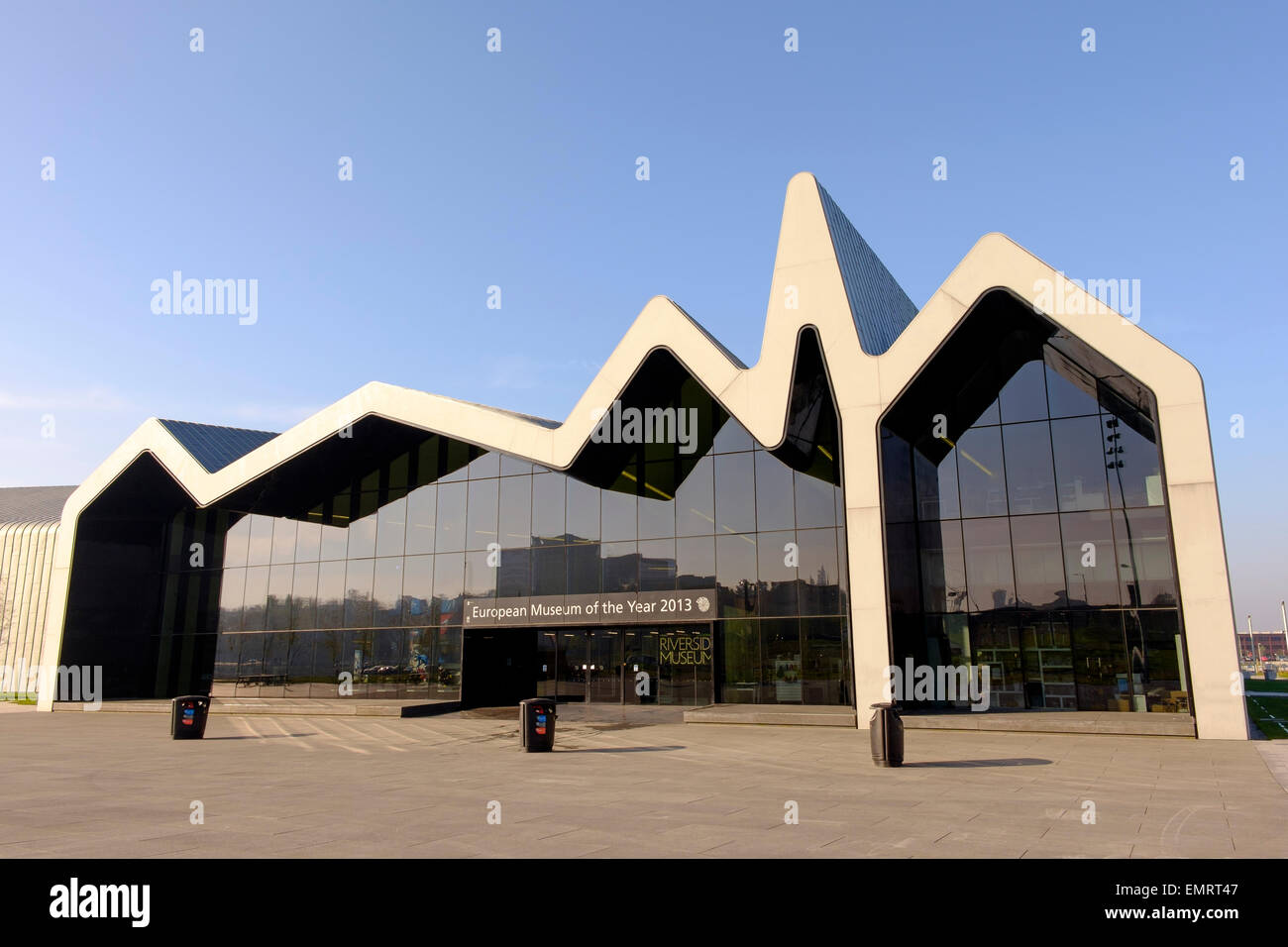 Glasgow Riverside Museum lever du soleil le matin sur la rivière Clyde, Glasgow, Écosse, Royaume-Uni Banque D'Images