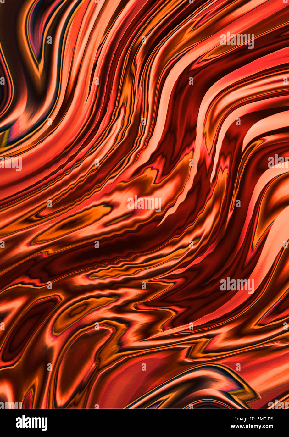 Vagues rouge avec noir et marron rayures zigzag Banque D'Images Vagues rouge avec noir et marron rayures zigzag Banque D'Images