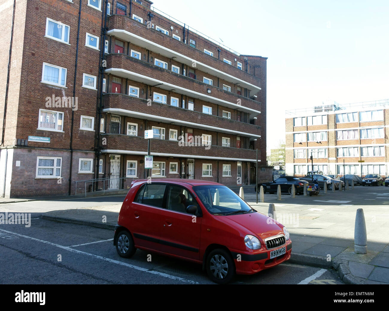 Logement social dans Shoreditch, Londres Est Banque D'Images