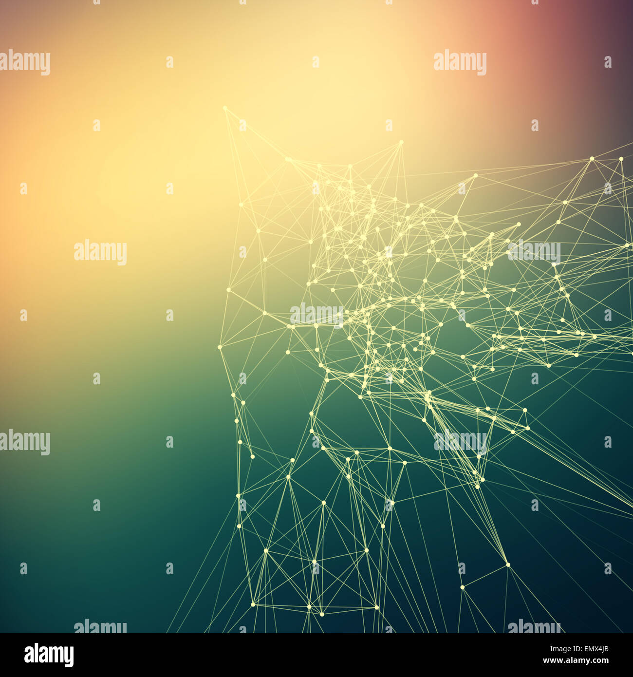 Colorful abstract background gradient. Points de connexion avec les lignes Banque D'Images