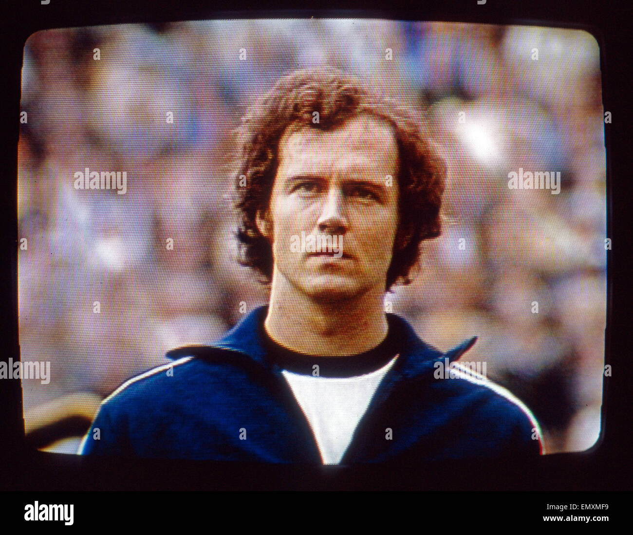 Franz Beckenbauer beim Endspiel der Fußball Weltmeisterschaft im Olympiastadion München 1974, Deutschland 1970 er Jahre. Franz Être Banque D'Images