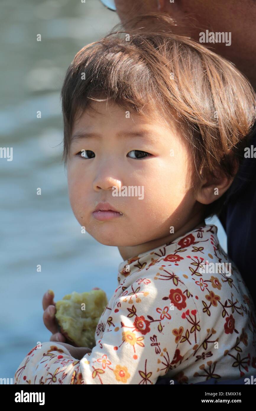 Jeune fille, Wonsan, Corée, Corée du Nord, 2014 Banque D'Images