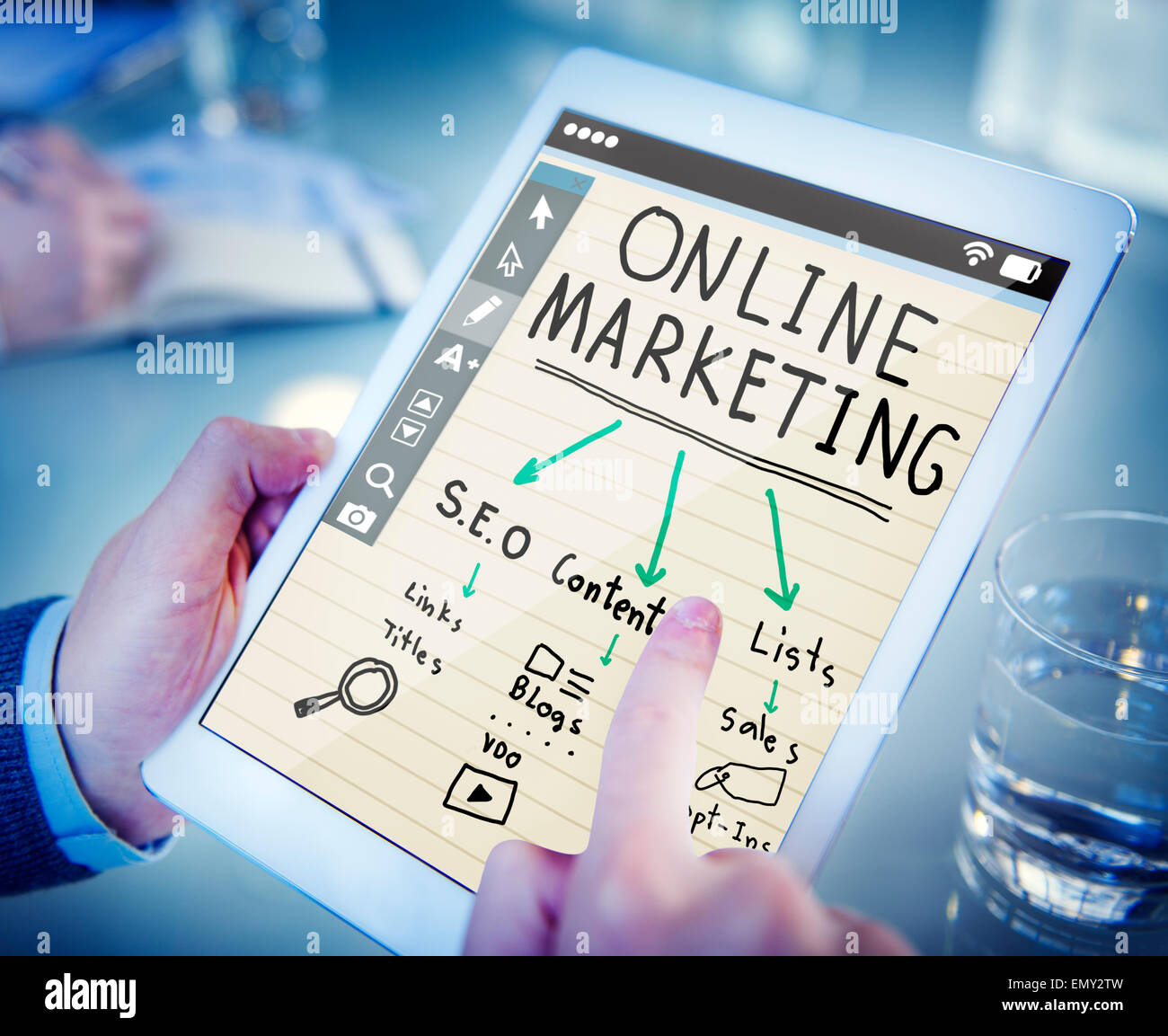 Appareil numérique Concept Marketing en ligne Banque D'Images