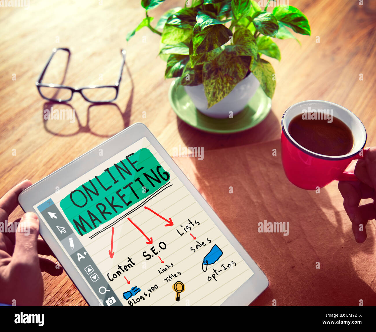 Appareil numérique Concept Marketing en ligne Banque D'Images