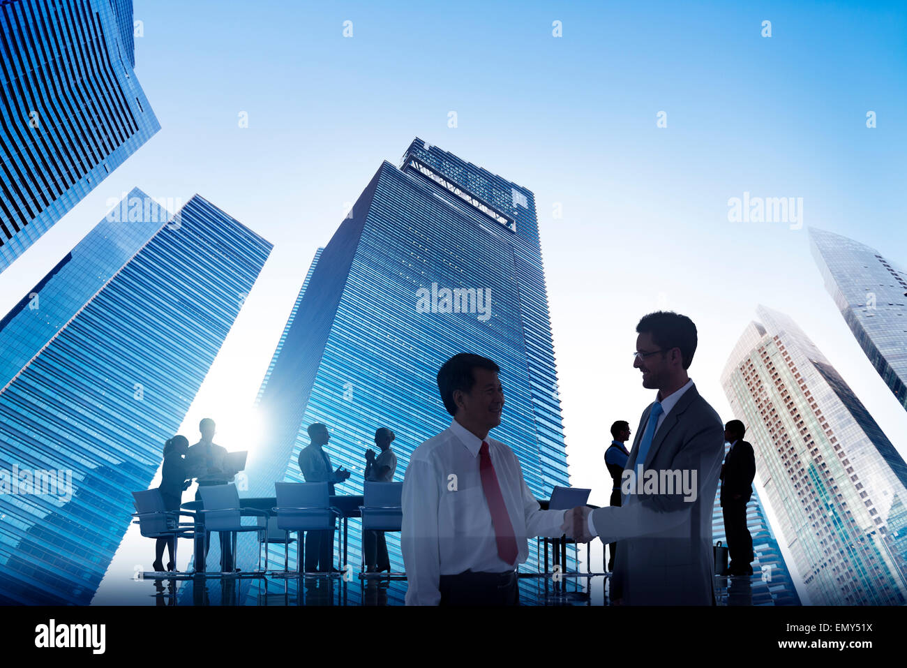 Poignée de gens d'affaires Réunion de l'entreprise Accord Concept Bâtiments Banque D'Images
