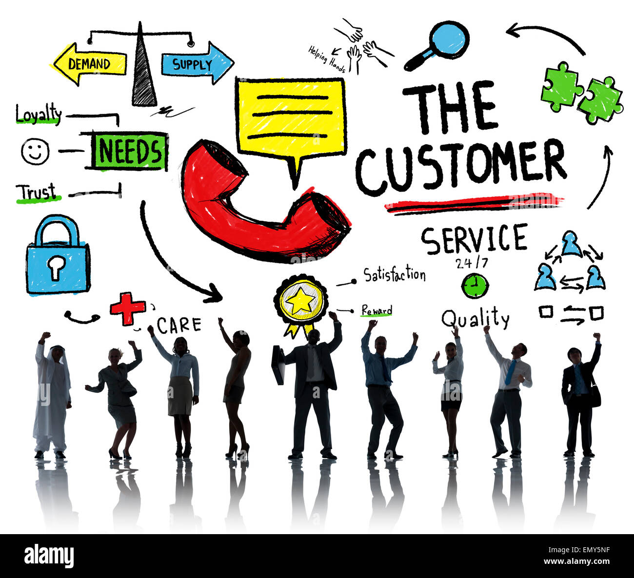 Service client téléphone dessin Banque de photographies et d’images à ...