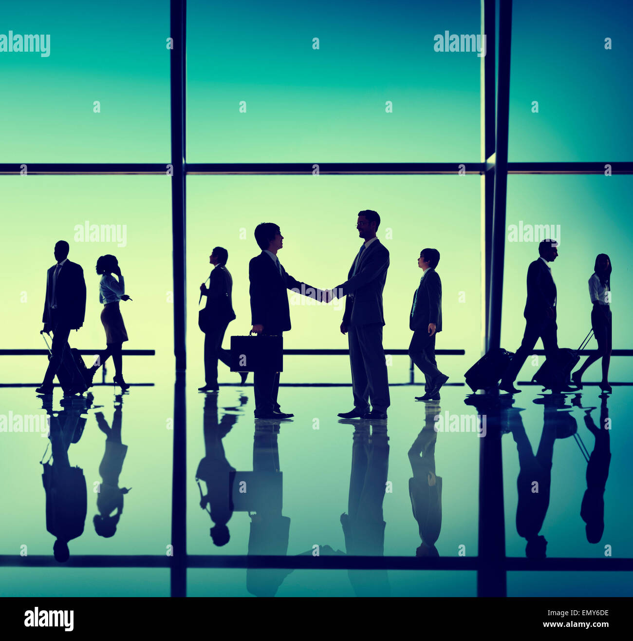 Réunion d'affaires Silhouette Concept Handshake Banque D'Images
