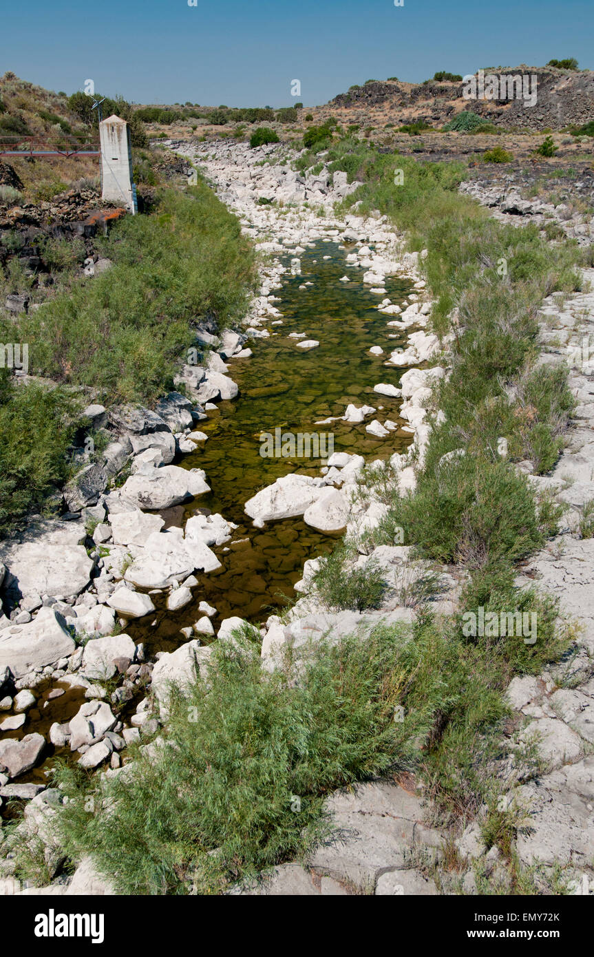 Au-dessous de la rivière Snake Milner barrage sur la rivière Snake dans le centre-sud de l'Oregon, qui détourne la presque totalité de la rivière pour l'irrigation Banque D'Images