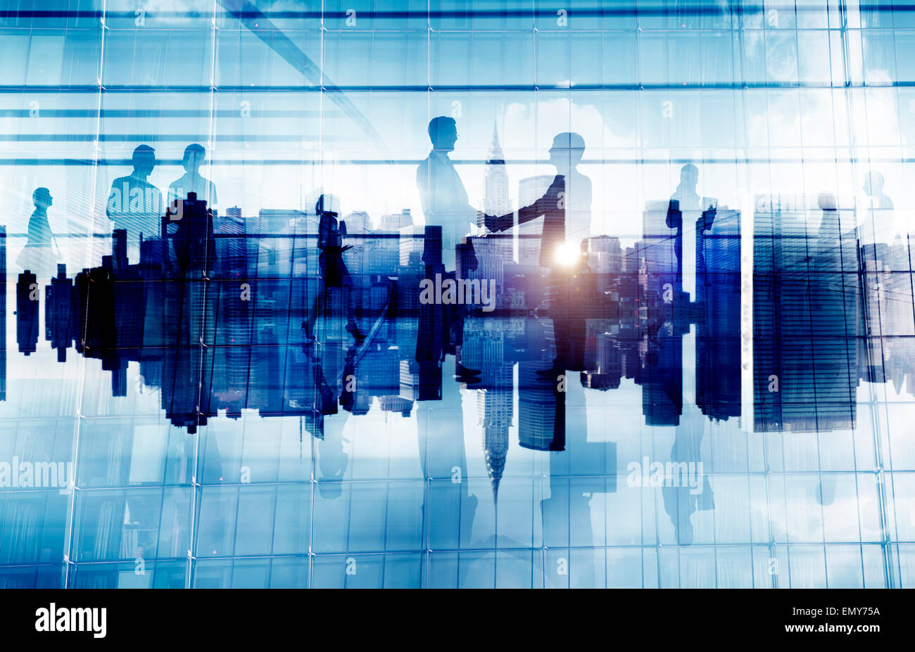 Poignée de gens d'affaires de l'entreprise Concept Deal Accord Cityscape Banque D'Images