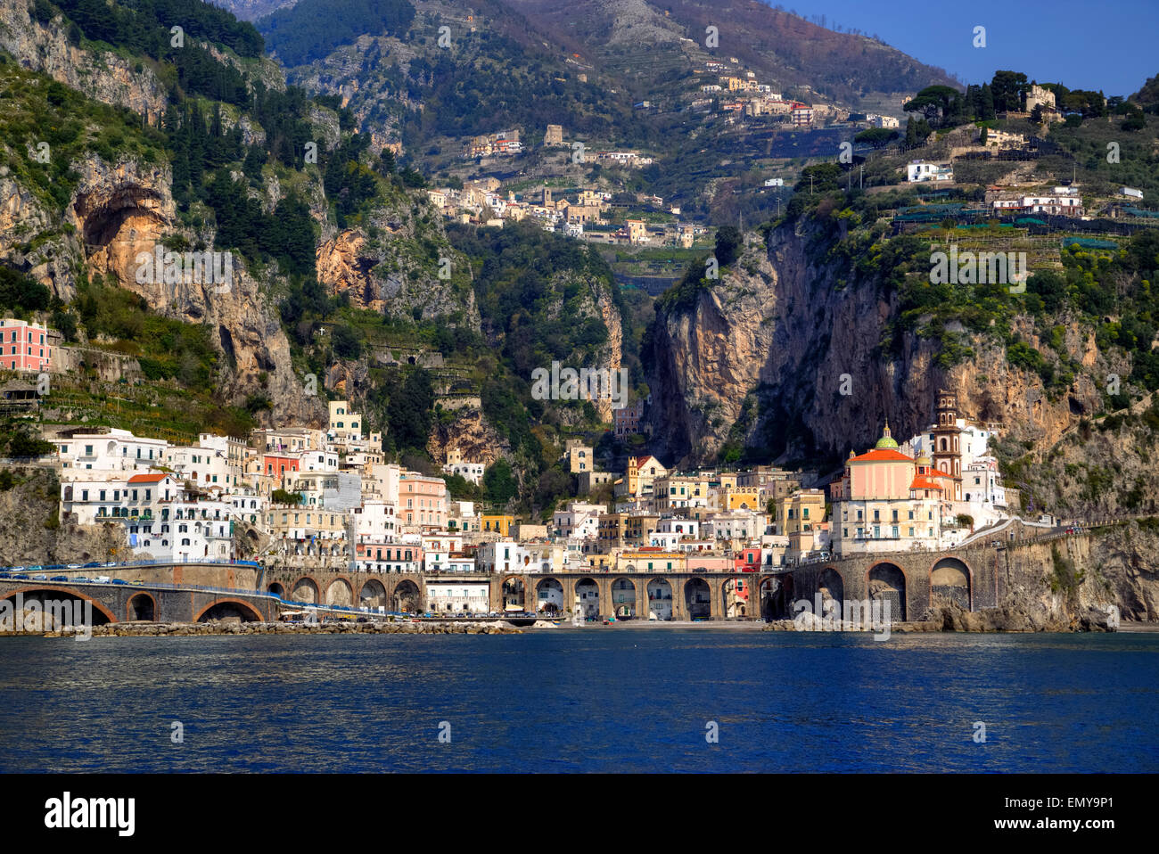 Atrani, Côte Amalfitaine, Campanie, Italie Banque D'Images