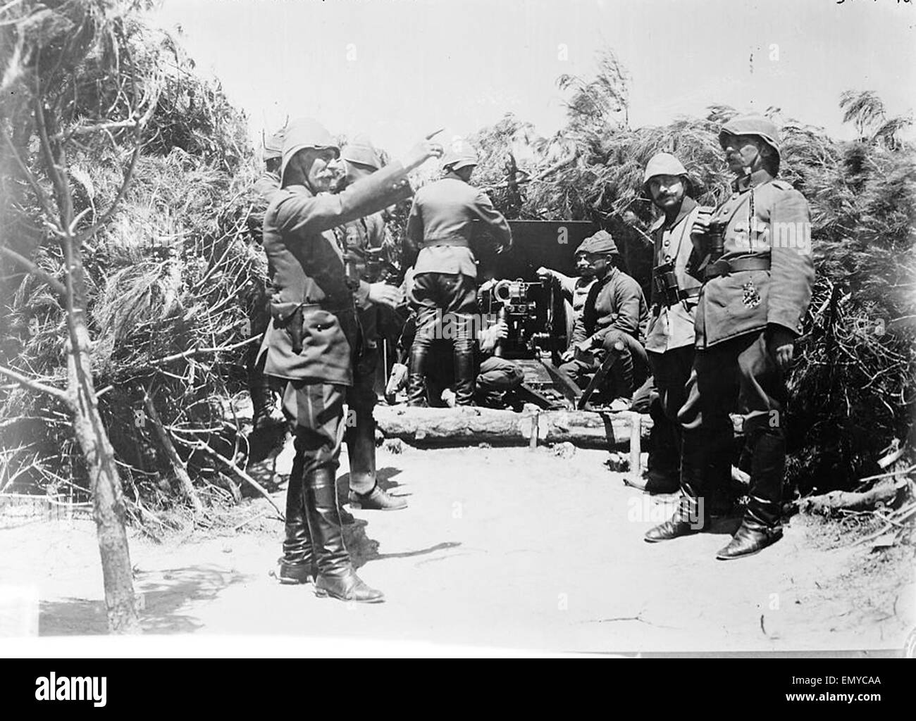 Batterie turque au cours de campagne de Gallipoli Banque D'Images