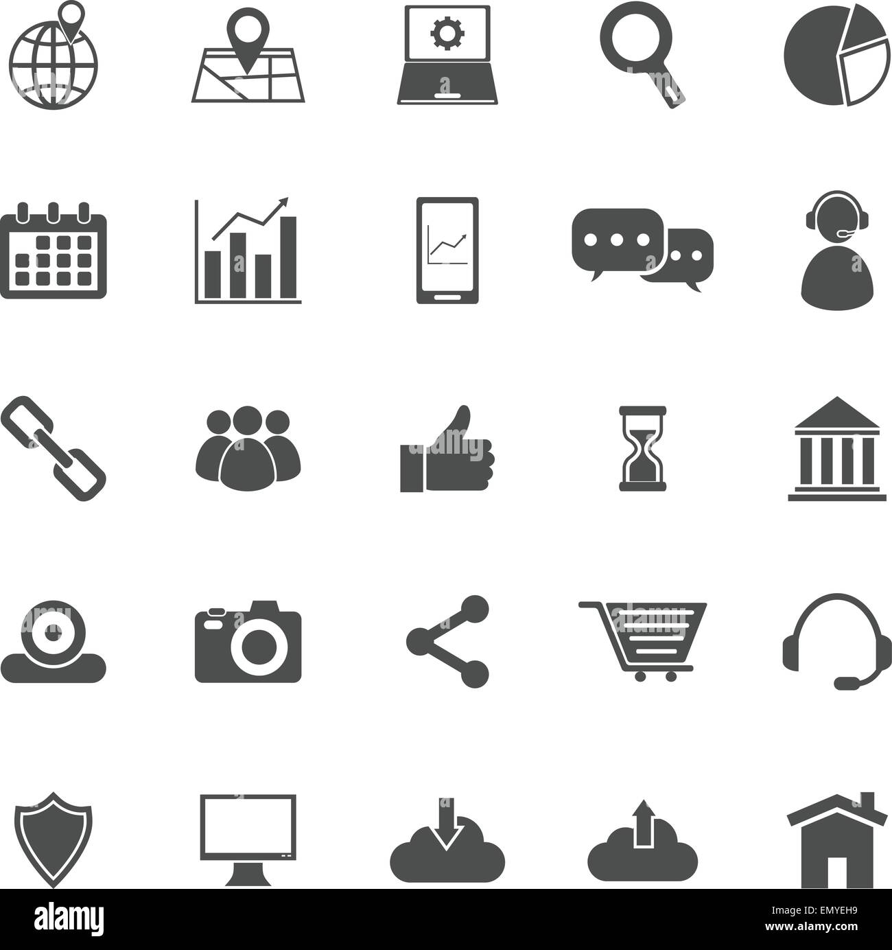 Icônes SEO sur fond blanc, stock vector Illustration de Vecteur