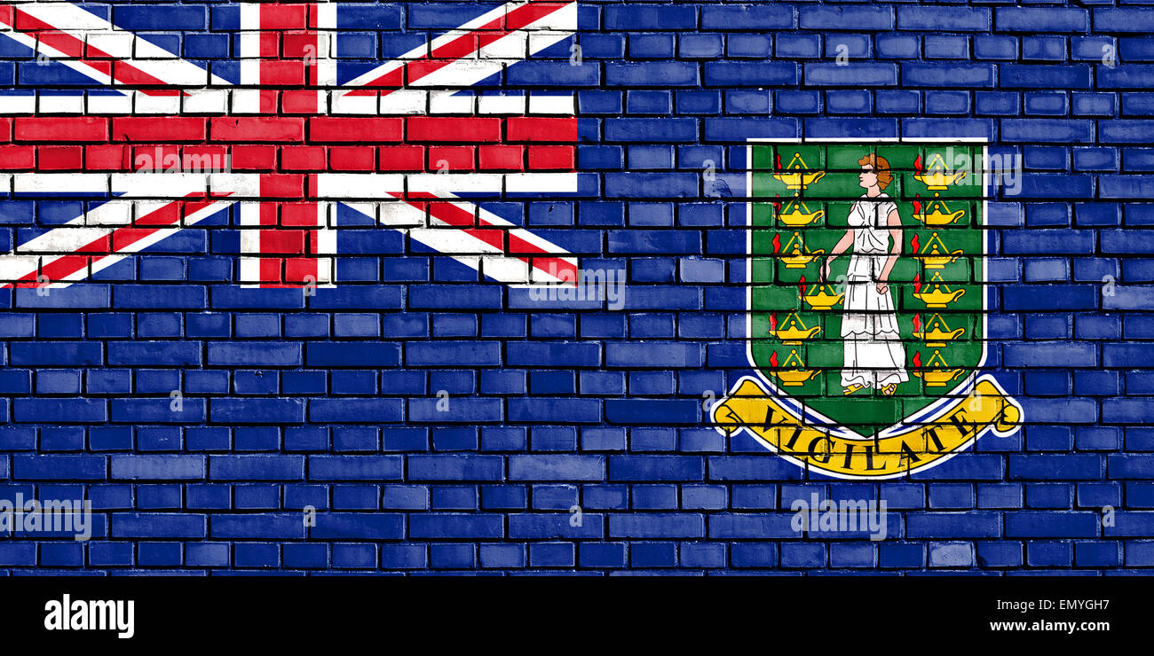 Pavillon d'Îles Vierges Britanniques peint sur mur de brique Banque D'Images