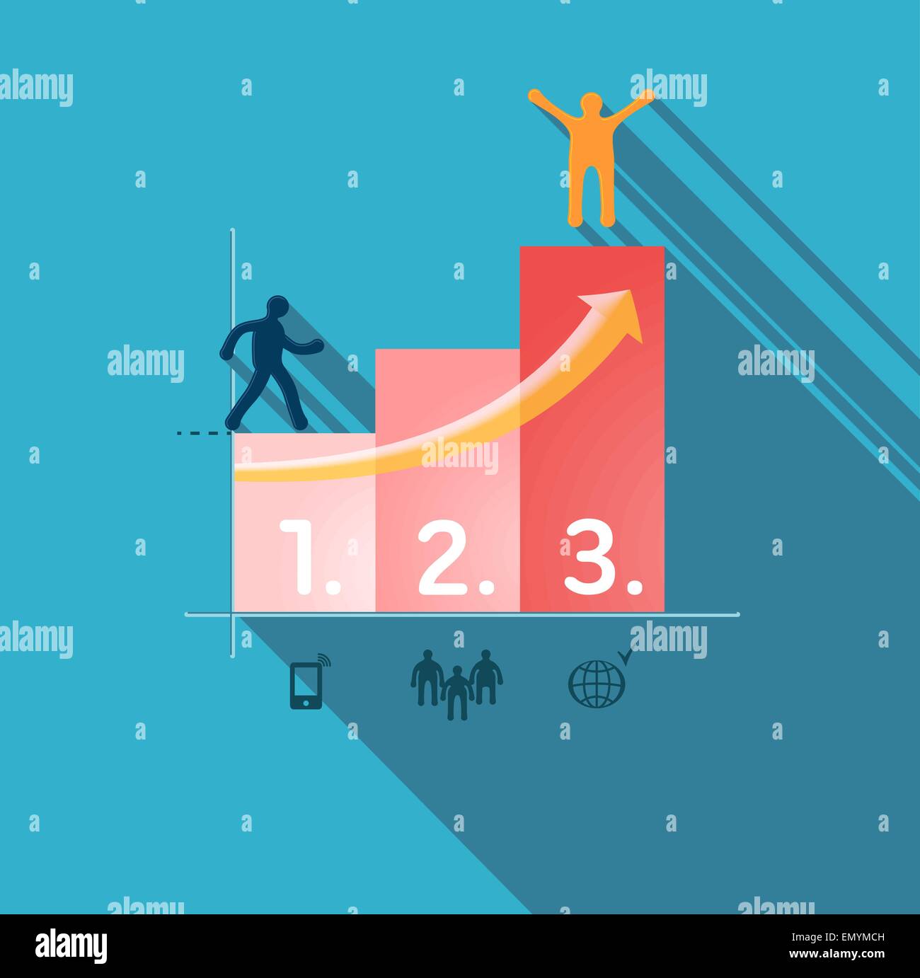 Étapes de la réussite. Illustration infographie Image Vectorielle Stock