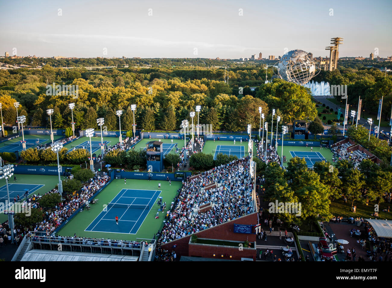 Voir l'extérieur de l'Arthur Ashe Stadium de Queens, NY US Open 2009 Banque D'Images