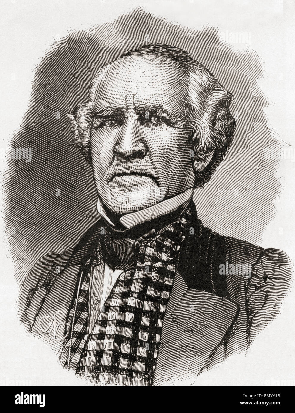 Samuel 'Sam' Houston, 1793 - 1863. Homme politique américain et un soldat, septième gouverneur du Texas. Banque D'Images