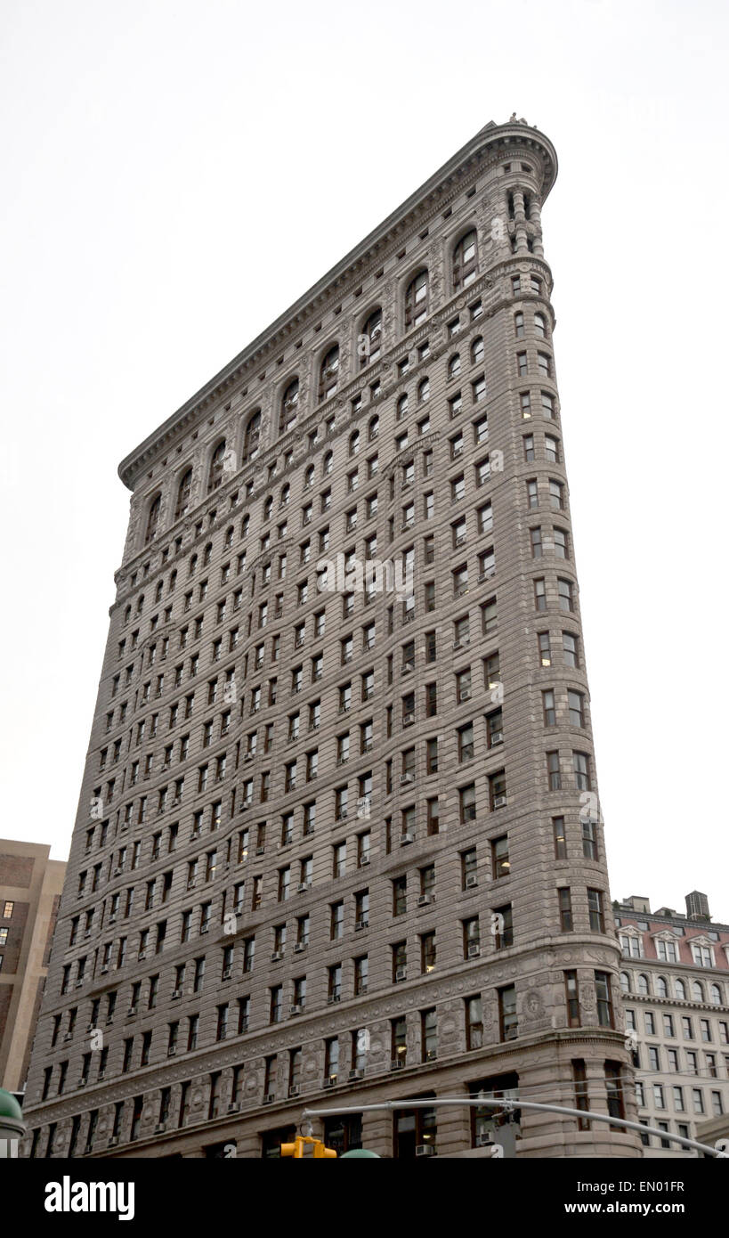 Le Flat Iron Building, premier gratte-ciel du monde, à New York City Banque D'Images