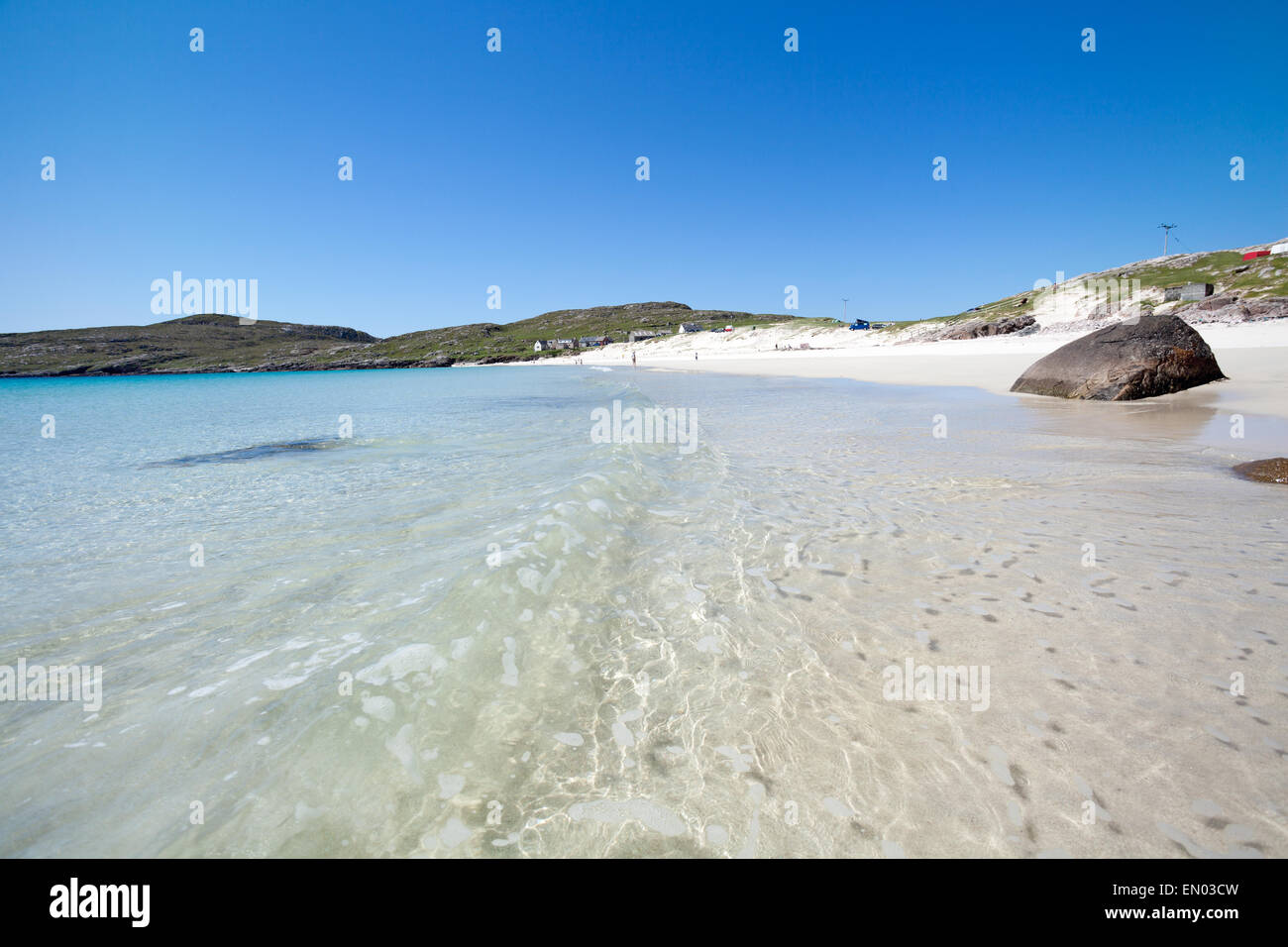 Isle of Harris, plage de sable blanc et de l'eau claire comme du cristal Banque D'Images