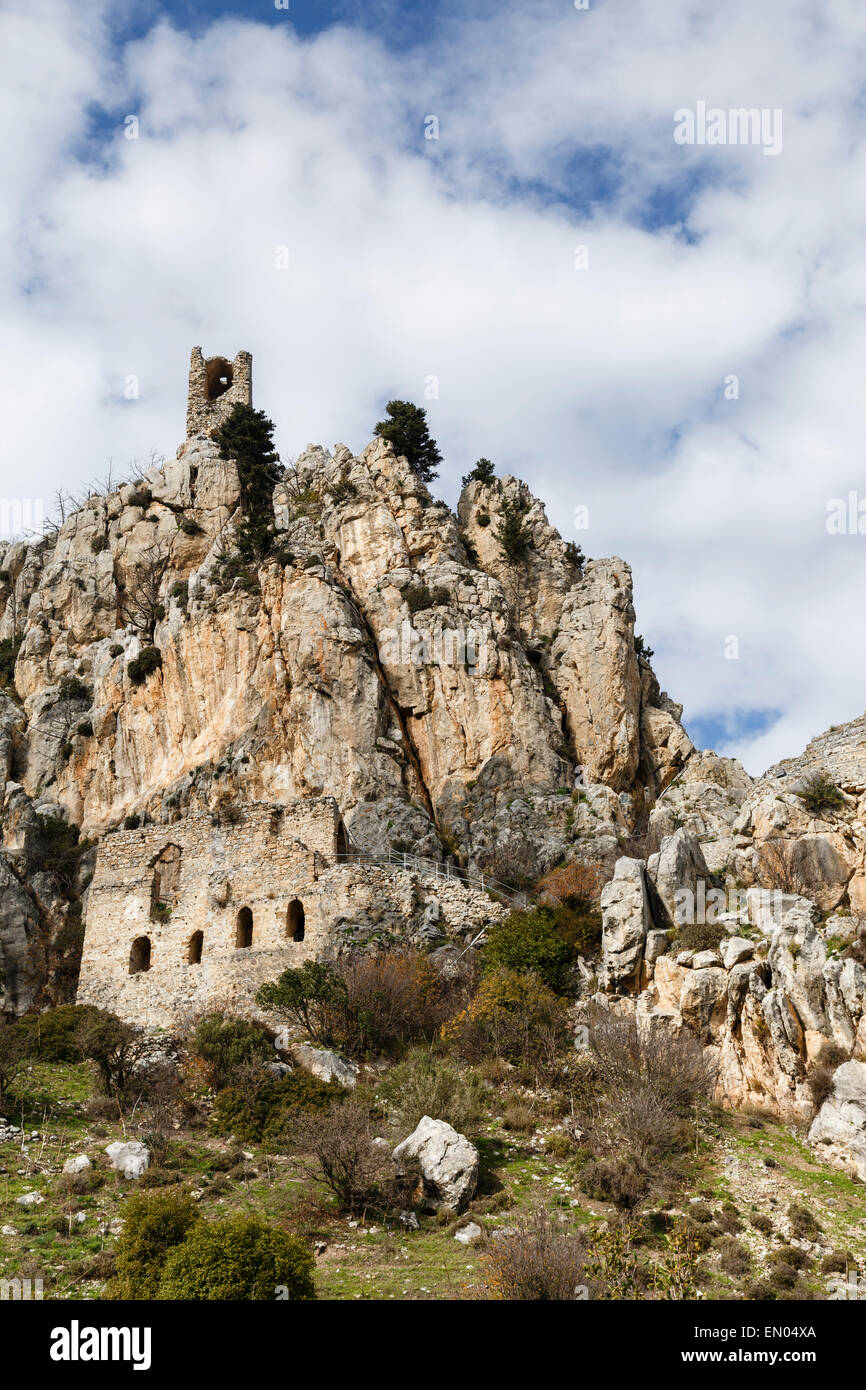 Château St Hilarion, près de Girne (Kyrenia), Chypre du Nord Banque D'Images