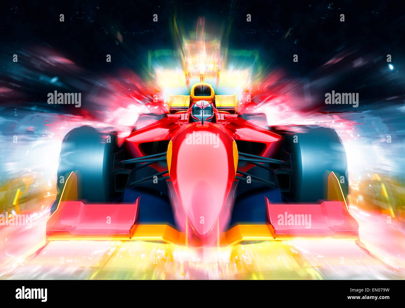 F1 le bolide avec effet de lumière. Race car sans nom de marque est conçu et modélisé par moi-même Banque D'Images