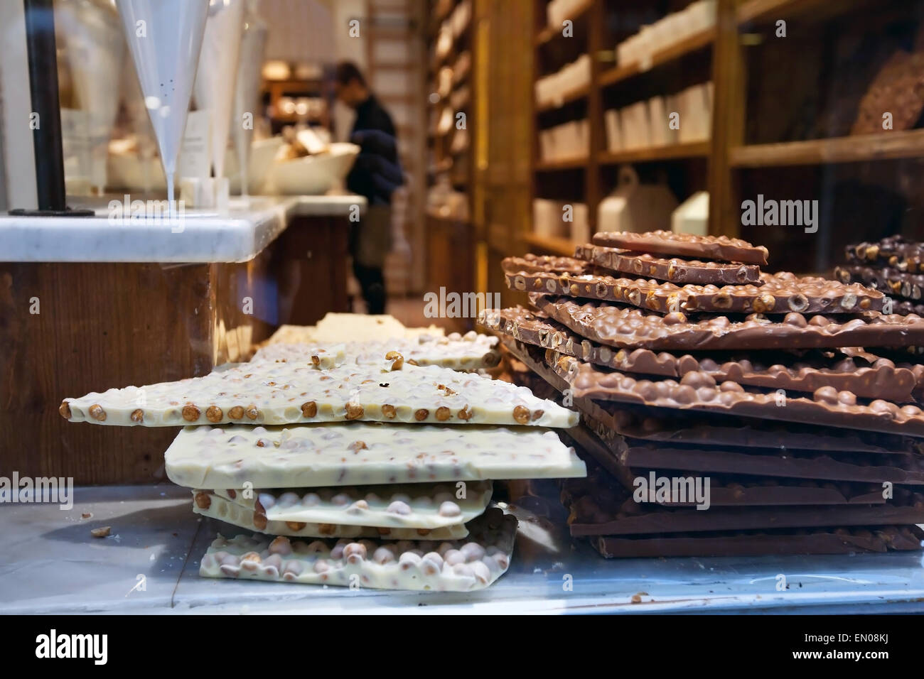 Boutique de chocolat en Belgique, Bruxelles Banque D'Images