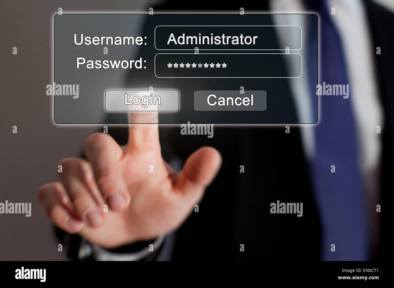 La sécurité sur internet, en ligne page d'autorisation Banque D'Images