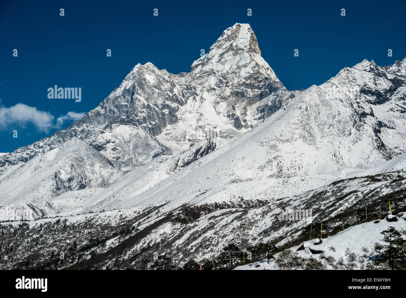 L'Ama Dablam moutain (6814 m) dans l'himalaya, Népal Banque D'Images